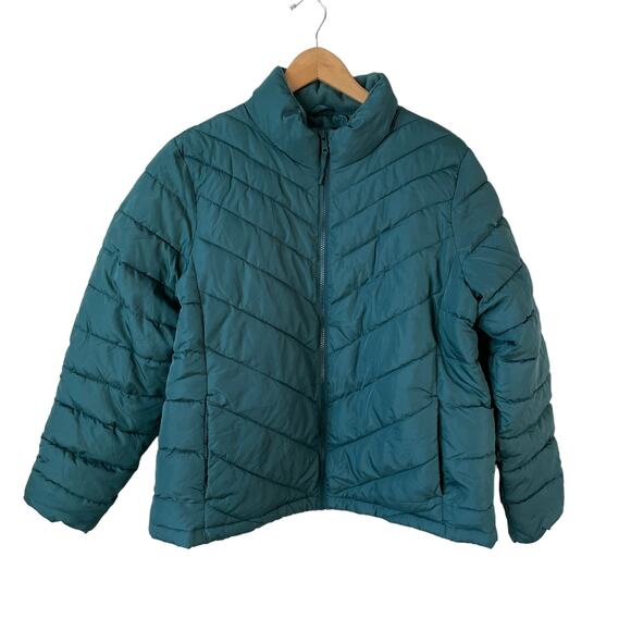 GAP Jackets & Blazers - NWT GAP Womens Full ZIp Puffer Quilted Coat Jacket Teal Size XL Gorpcore Outdoor